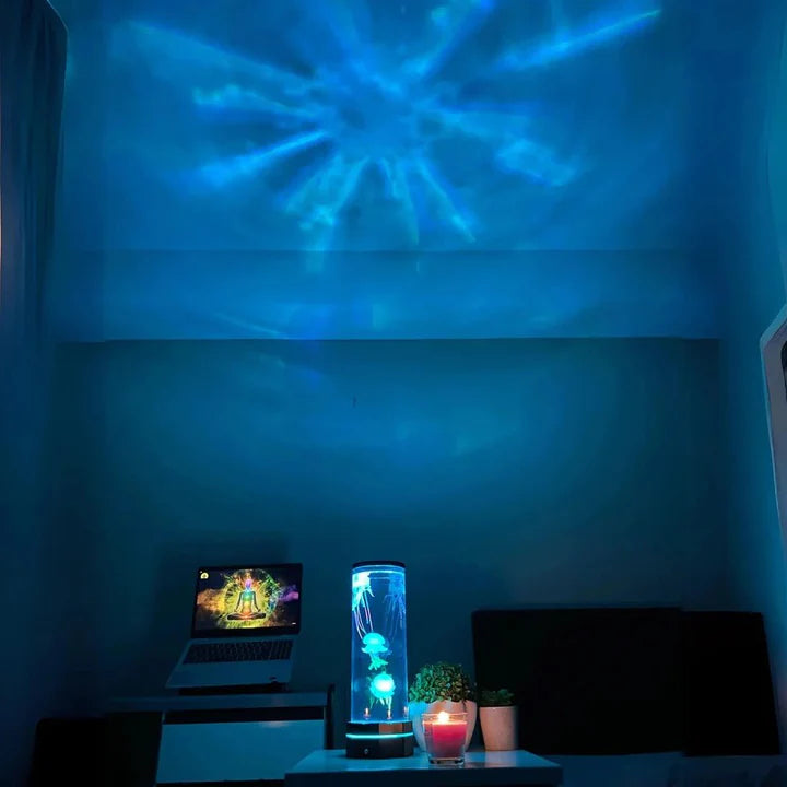 AquaGlow – Quallen-Aquarium-Tischlampe mit farbwechselnder LED