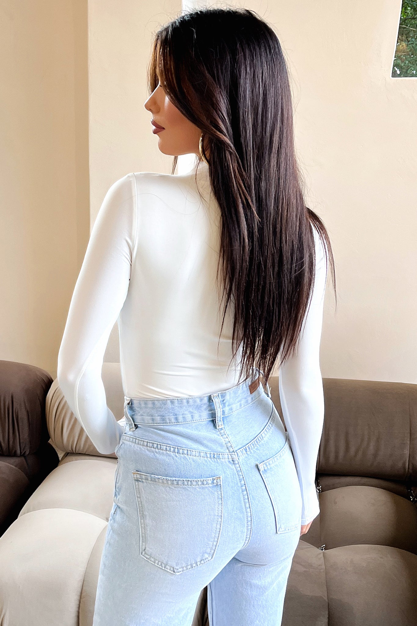 Jacelyn – Figurbetonter Body mit Rollkragen und langen Ärmeln