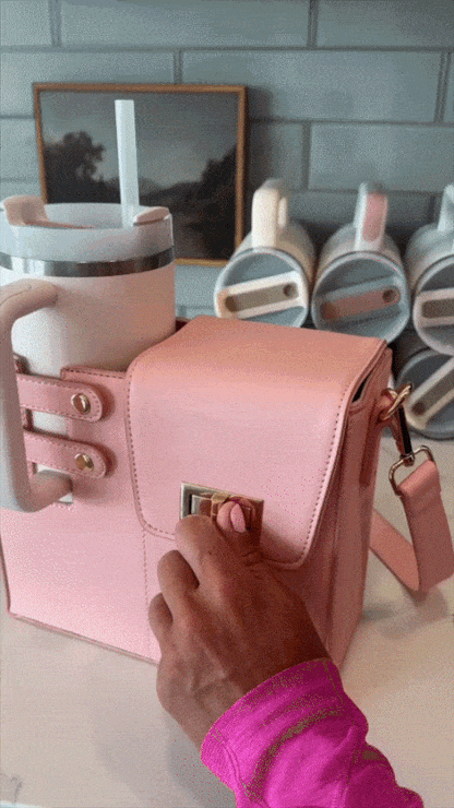 Alice – Modische Schultertasche mit Halterung für Sport-Wasserflaschen