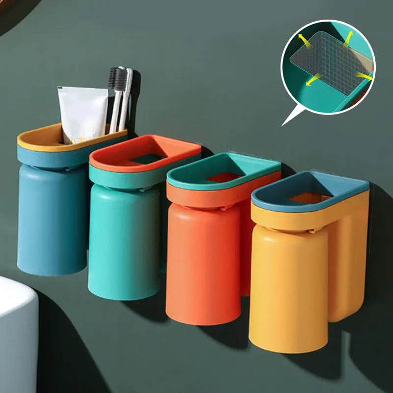 BrushCaddy – Platzsparender Badezimmer-Organizer für Zahnbürsten und Zubehör
