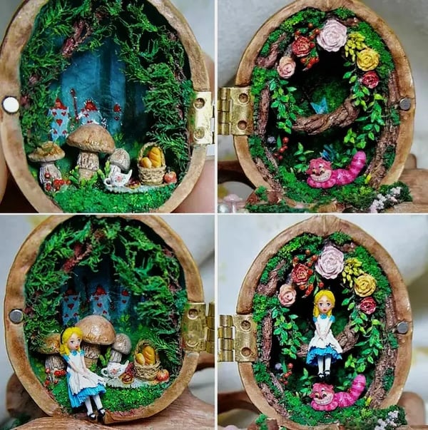 MiniManor – Miniaturhaus aus Walnussschalen für süße Geschenkideen