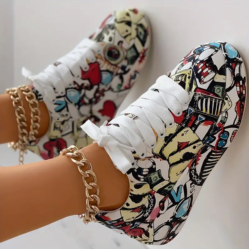 Hazel – Sneaker mit Graffiti-Print für stylischen Komfort im Alltag