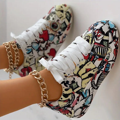 Hazel – Sneaker mit Graffiti-Print für stylischen Komfort im Alltag