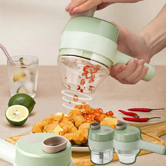 ChefPro – 4-in-1 Multifunktionaler Zerkleinerer mit Schäler und Elektrischer Reinigungsbürste