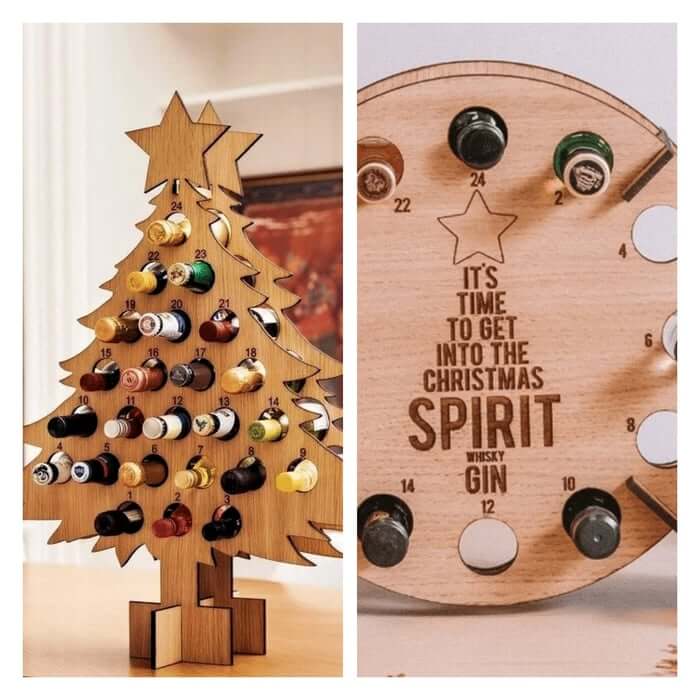 JollyTree – Adventskalender aus Birkenholz für Bier- und Wein-Countdown