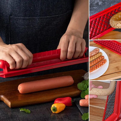 GrillMaster – Hot Dog Wurst und Schinkenschneider mit gestreiftem Messer