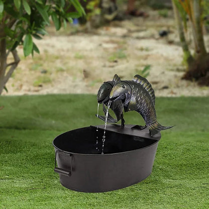 AquaNest – Gartenbrunnen mit Tiermotiv und gestuftem Becken-Design