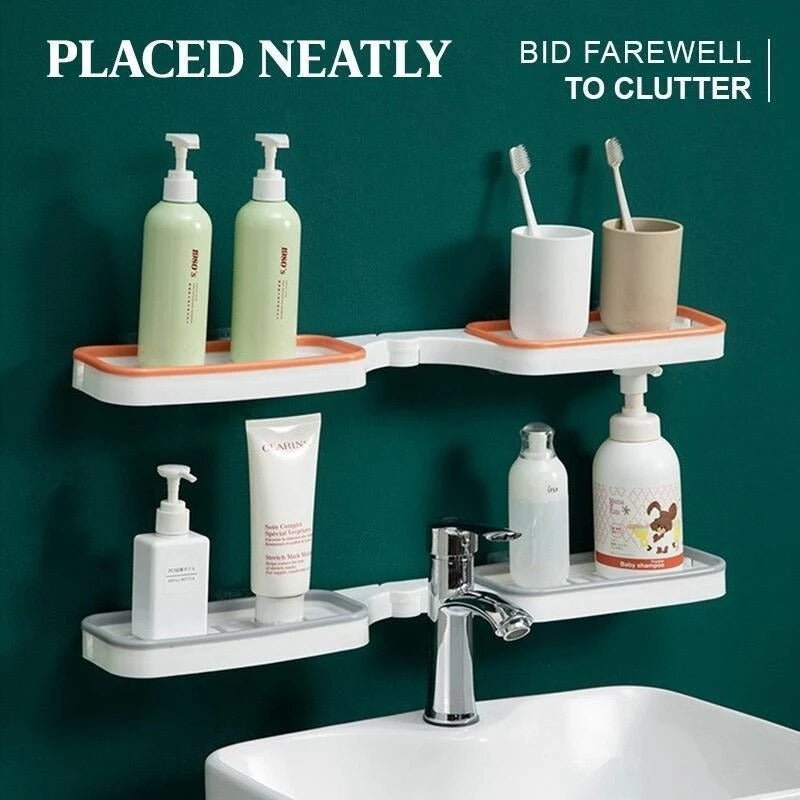 PlackRack – 180° drehbares selbstklebendes Badezimmerregal