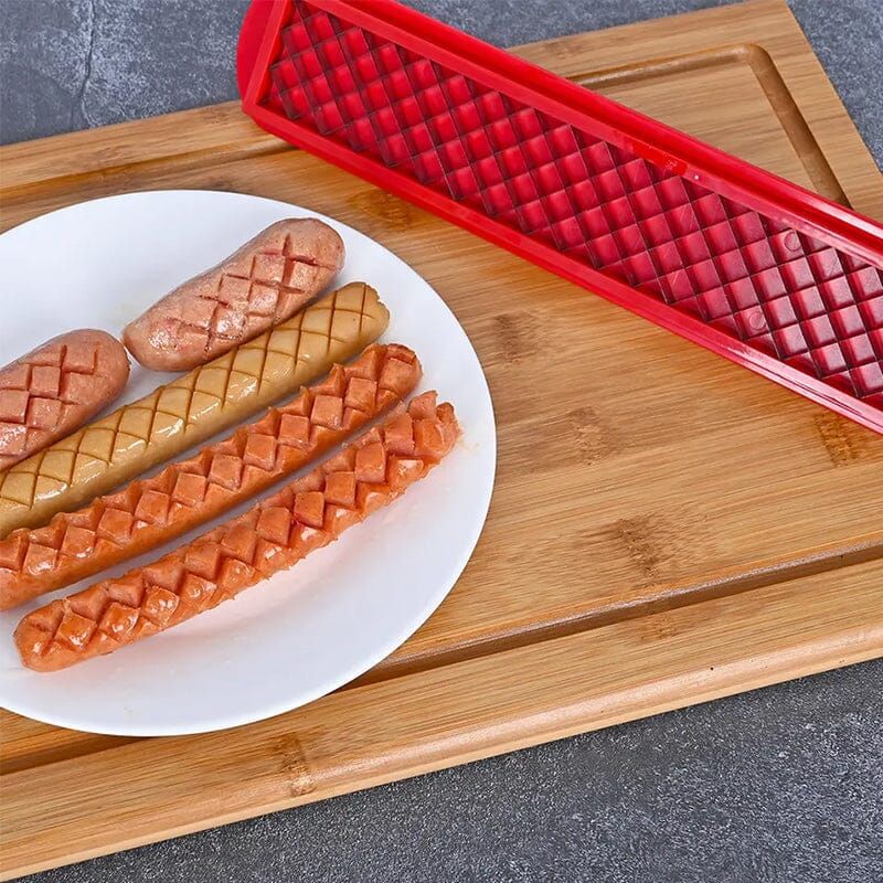 GrillMaster – Hot Dog Wurst und Schinkenschneider mit gestreiftem Messer