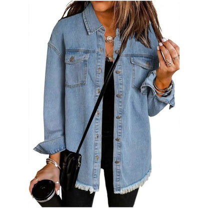 Mia – Street-Style-Jeansjacke mit Raw-Cut-Design