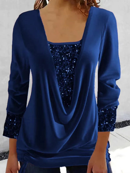 Chloe – Paillettenbluse mit langen Ärmeln für einen funkelnden Look