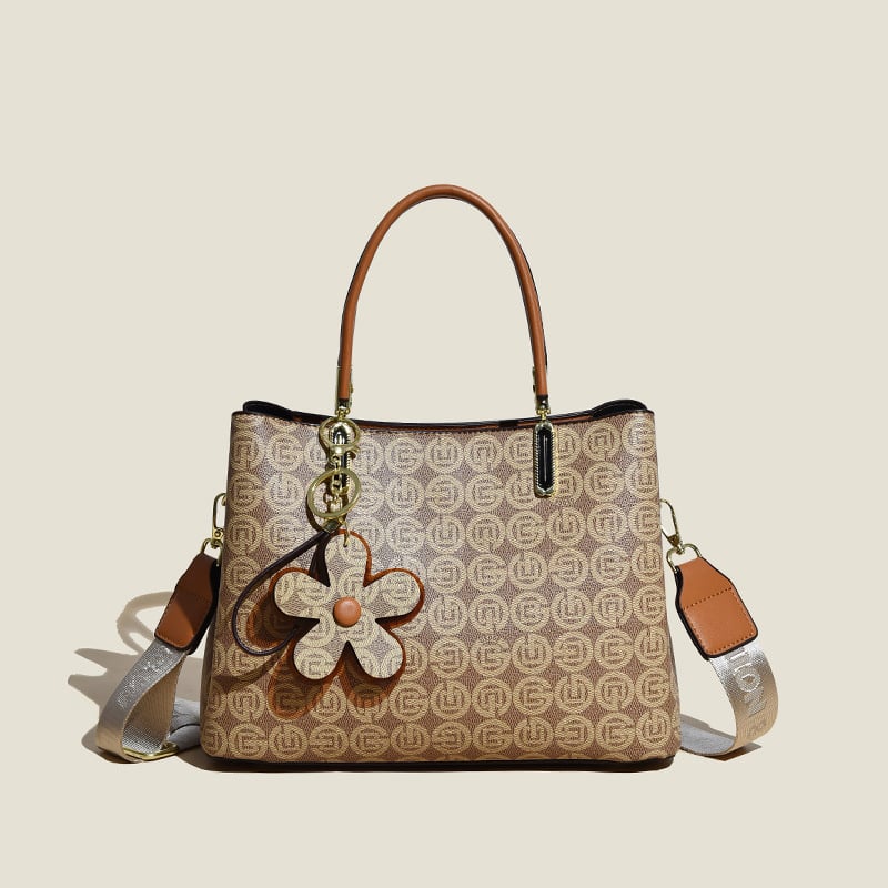 Ysabel – Vintage Ledertasche mit Blumenmuster und Accessoires