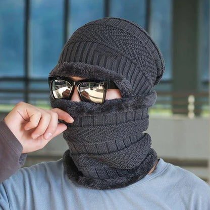 CozyMask – Wattierte Jacquard-Strickmütze für kaltes Wetter