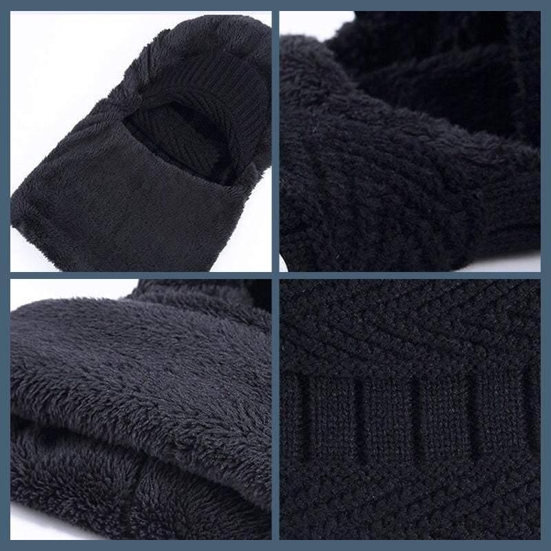 CozyMask – Wattierte Jacquard-Strickmütze für kaltes Wetter