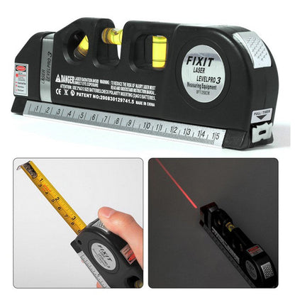 Präzise Messung – 3-in-1-Laserwasserwaage und Maßband