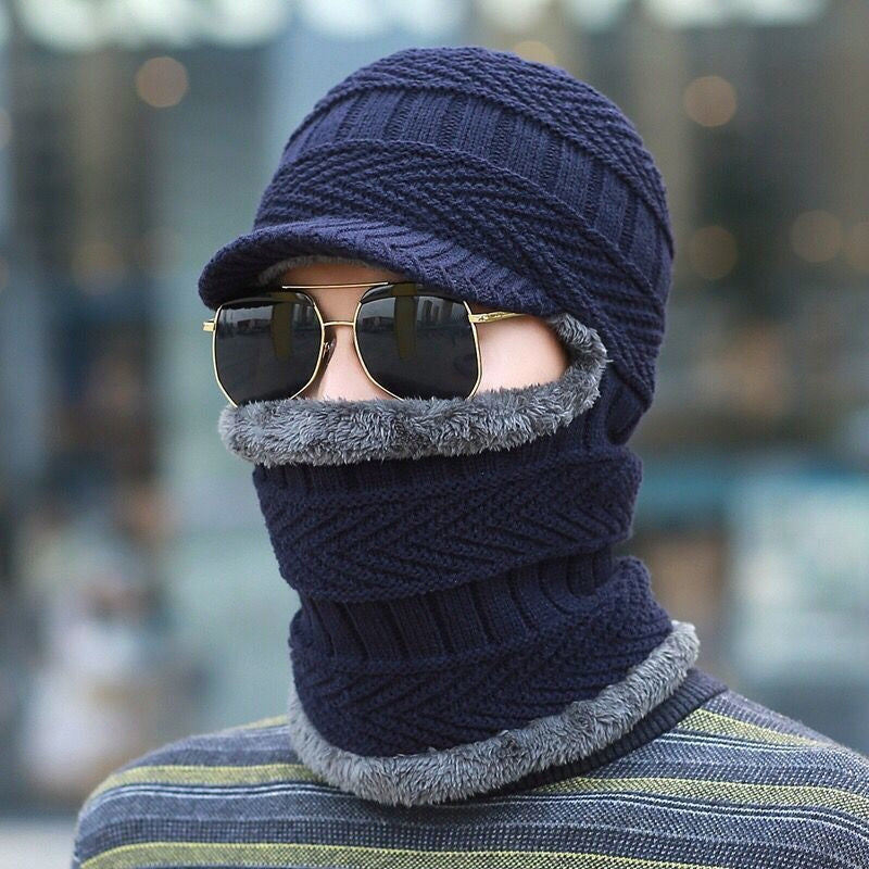 CozyMask – Wattierte Jacquard-Strickmütze für kaltes Wetter