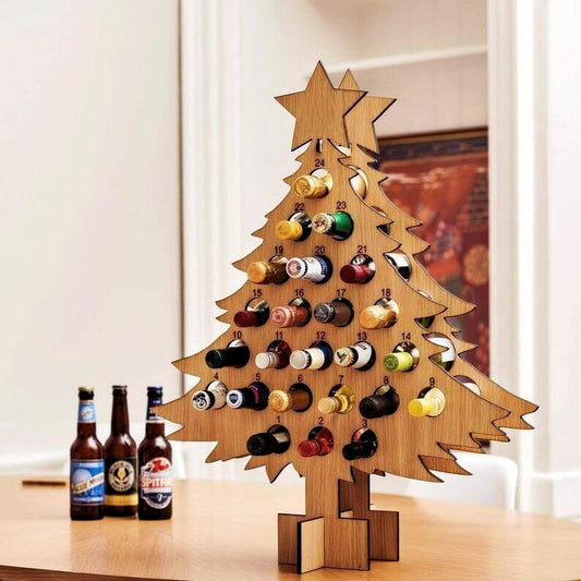 JollyTree – Adventskalender aus Birkenholz für Bier- und Wein-Countdown