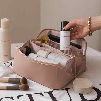 Rose – Luxe Cosmetica Tas mit Brede Opening und Meerdere Vakken