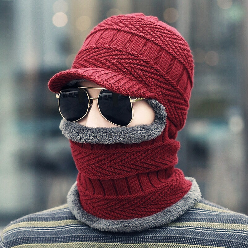 CozyMask – Wattierte Jacquard-Strickmütze für kaltes Wetter