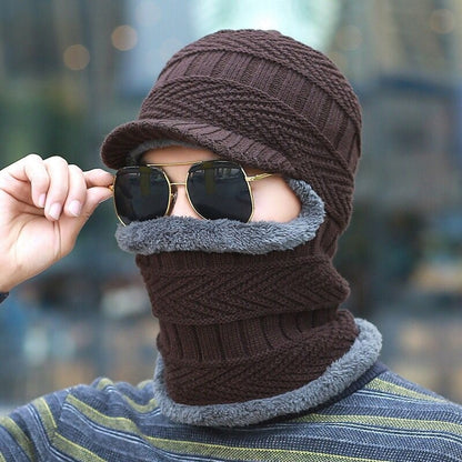 CozyMask – Wattierte Jacquard-Strickmütze für kaltes Wetter