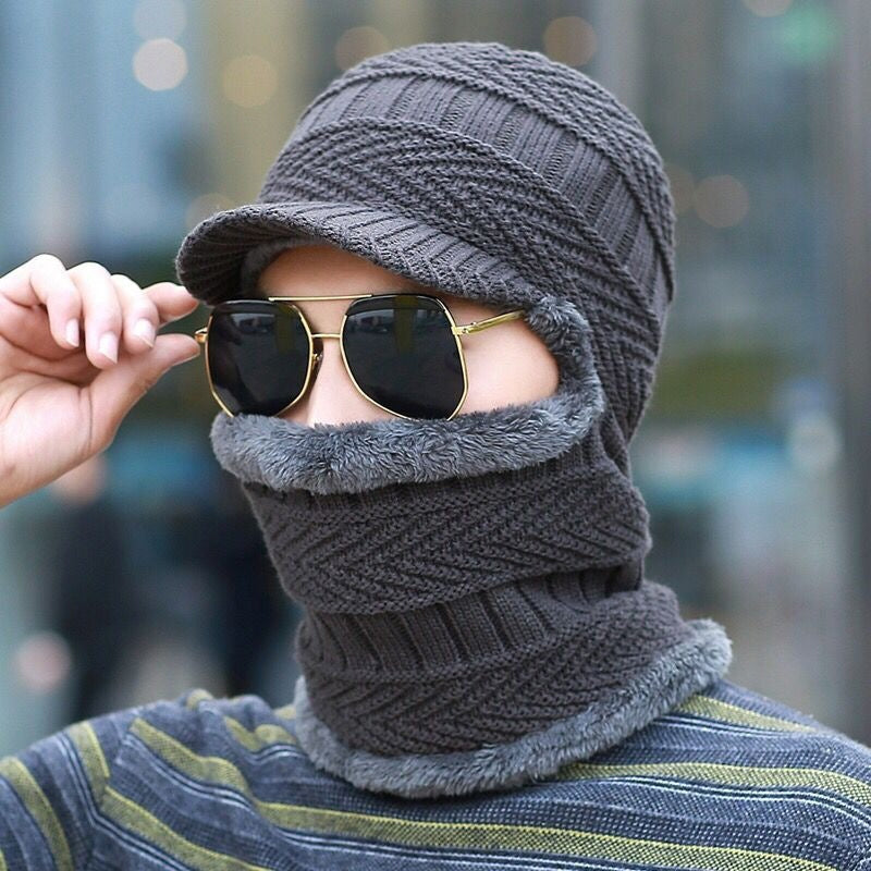 CozyMask – Wattierte Jacquard-Strickmütze für kaltes Wetter