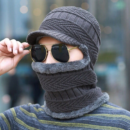CozyMask – Wattierte Jacquard-Strickmütze für kaltes Wetter