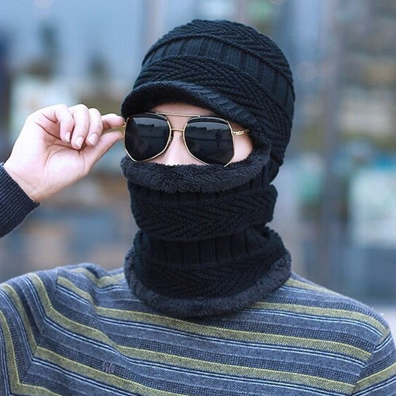 CozyMask – Wattierte Jacquard-Strickmütze für kaltes Wetter