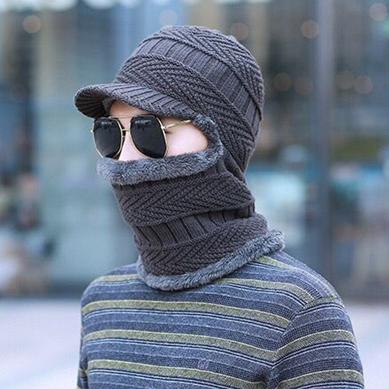 CozyMask – Wattierte Jacquard-Strickmütze für kaltes Wetter