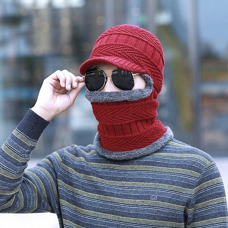 CozyMask – Wattierte Jacquard-Strickmütze für kaltes Wetter