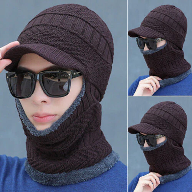 CozyMask – Wattierte Jacquard-Strickmütze für kaltes Wetter