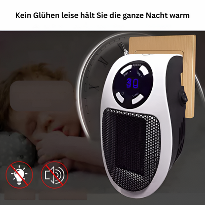 BlazeHeat - Elektrischer Mini Heizstrahler mit Fernbedienung und Digitalanzeige