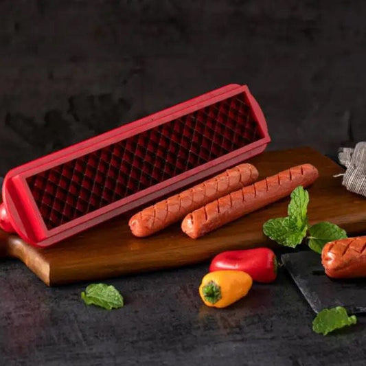 GrillMaster – Hot Dog Wurst und Schinkenschneider mit gestreiftem Messer