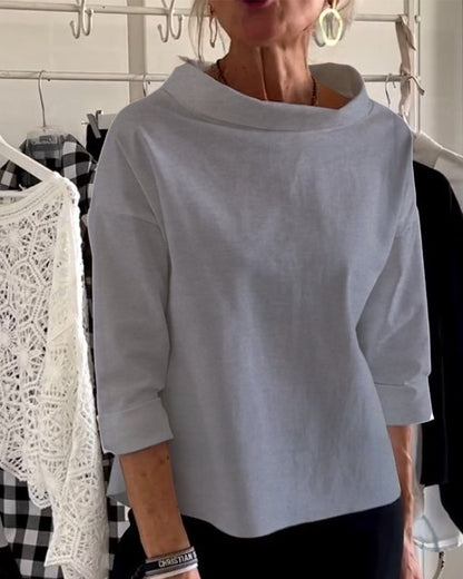 Henna – Lange Bluse mit weitem Rollkragen
