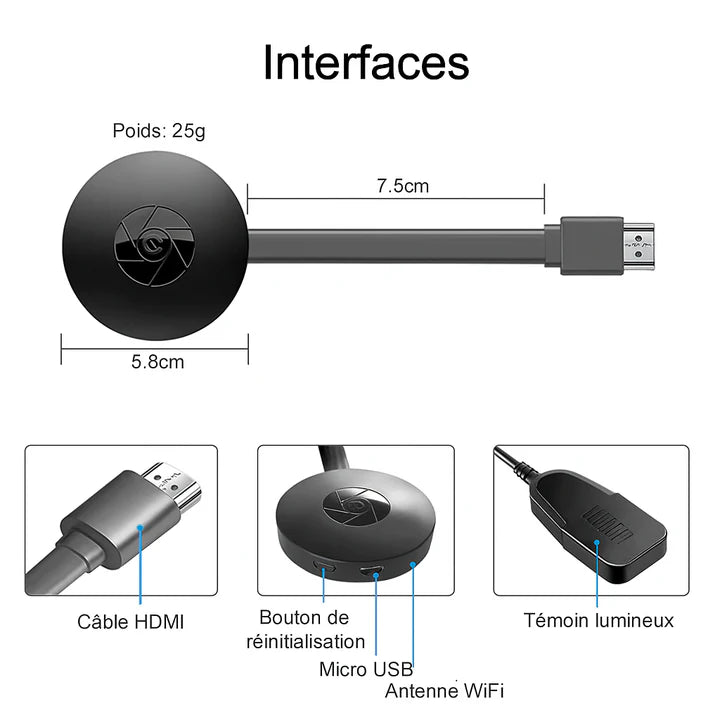VisionCast – Kompakter Full-HD-Wireless-Projektor für Zuhause und unterwegs