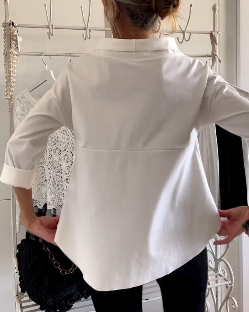 Henna – Lange Bluse mit weitem Rollkragen