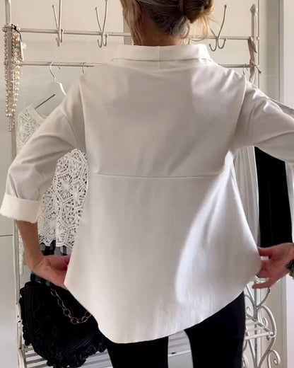 Henna – Lange Bluse mit weitem Rollkragen