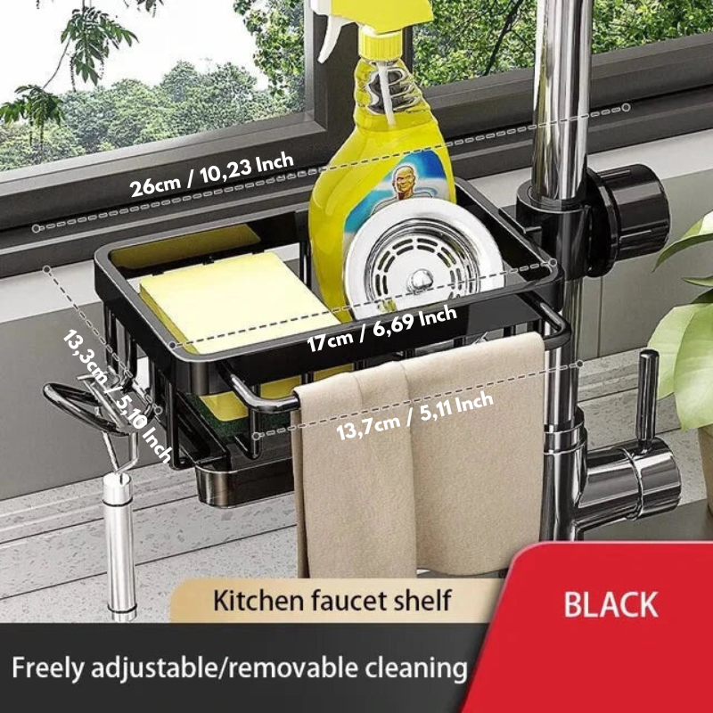 SinkTidy – Aluminium Spülbecken Organizer für eine ordentliche Küche