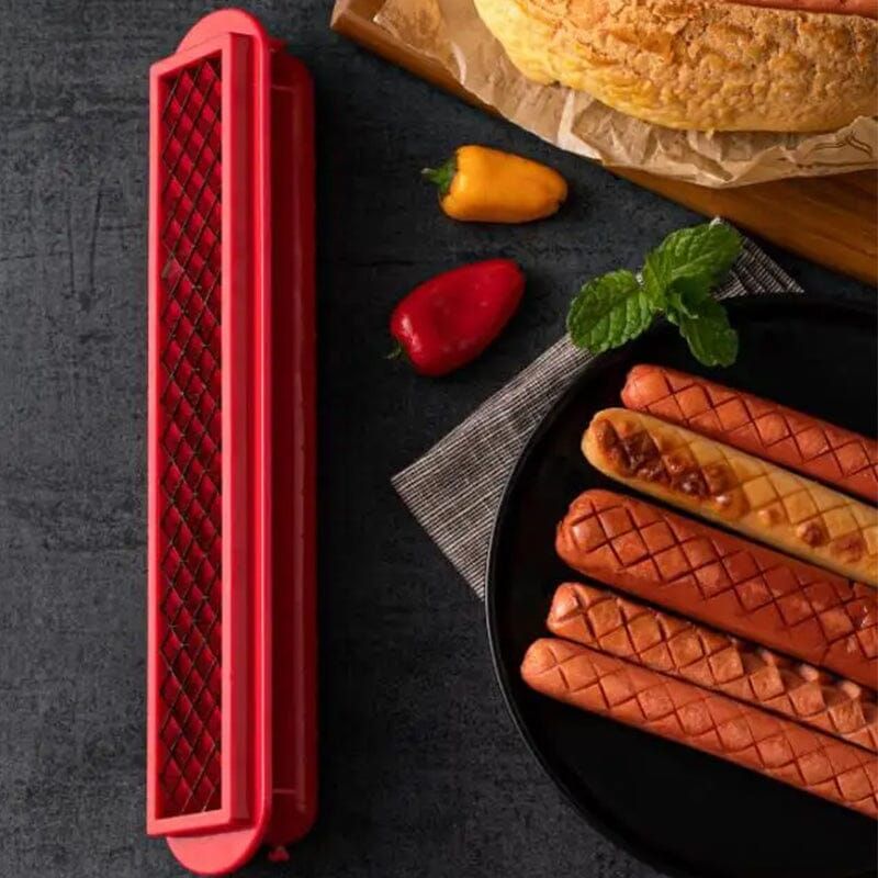 GrillMaster – Hot Dog Wurst und Schinkenschneider mit gestreiftem Messer