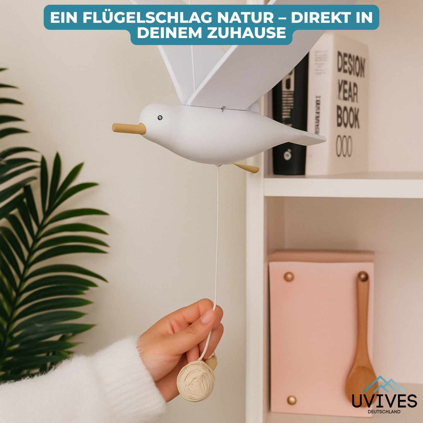 LuftMöwe – Handgefertigte Holzmöwe mit schlagenden Flügeln