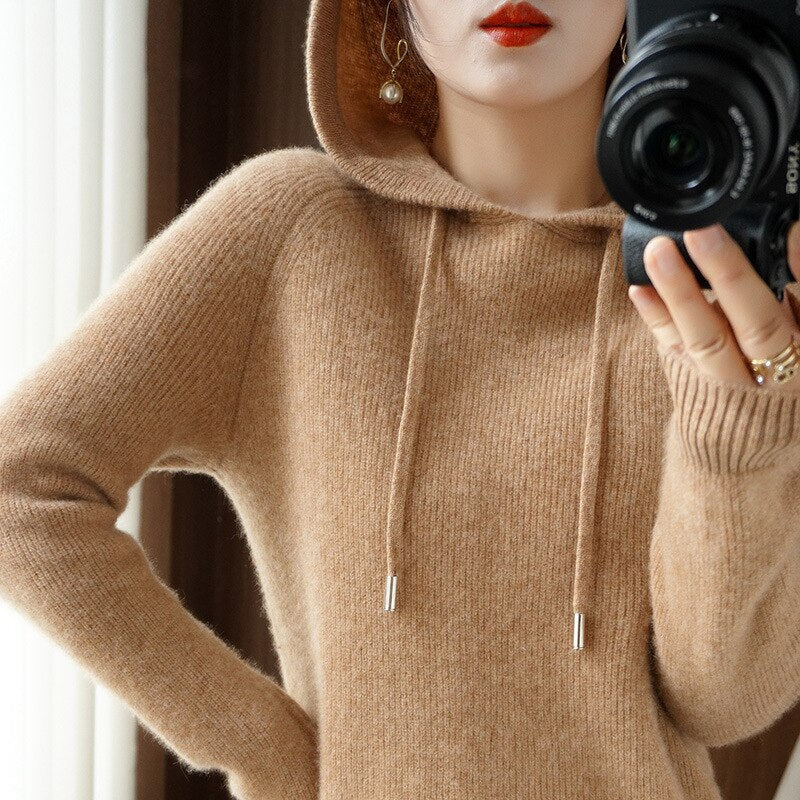 Mode – Kaschmir-Kapuzenpullover für kuscheligen Komfort
