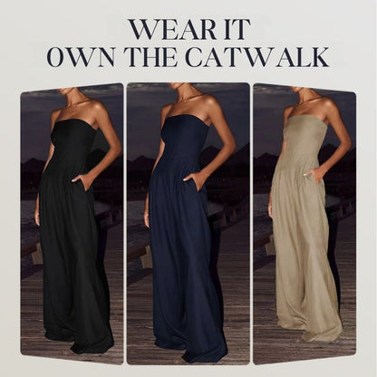 Scarlett – Lässiger ärmelloser Jumpsuit mit weitem Bein