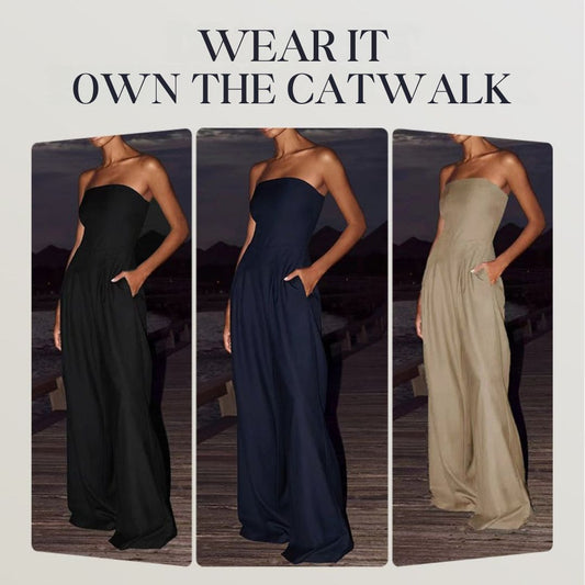 Scarlett – Lässiger ärmelloser Jumpsuit mit weitem Bein