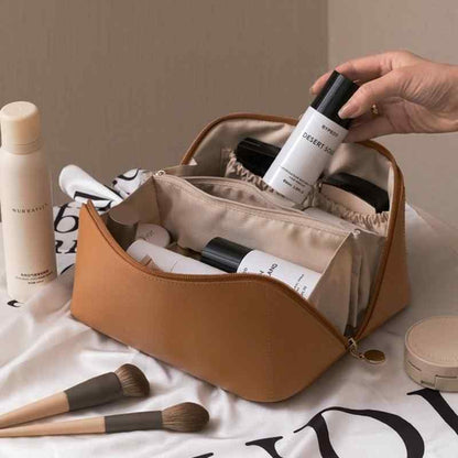 Rose – Luxe Cosmetica Tas mit Brede Opening und Meerdere Vakken