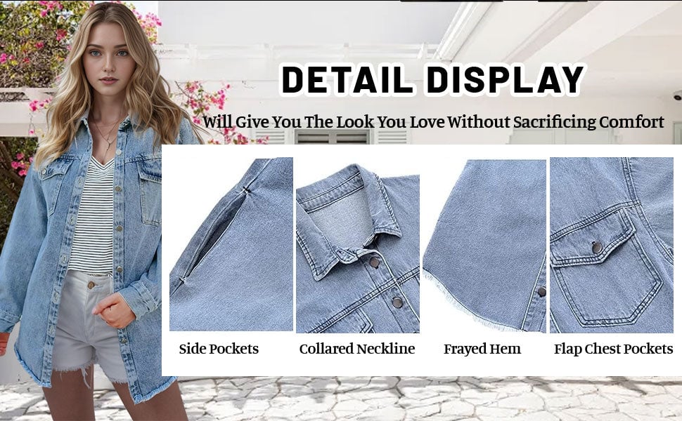 Mia – Street-Style-Jeansjacke mit Raw-Cut-Design