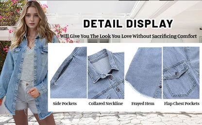 Mia – Street-Style-Jeansjacke mit Raw-Cut-Design