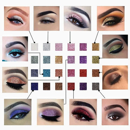 LuxeGlitters – Glitzer-Lidschattenpalette mit 10 Farbtönen für strahlende Looks