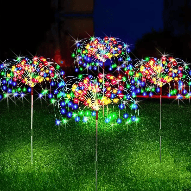 LumiSpark – Solarbetriebene Lichterkette in Feuerwerksform für magisches Leuchten im Freien