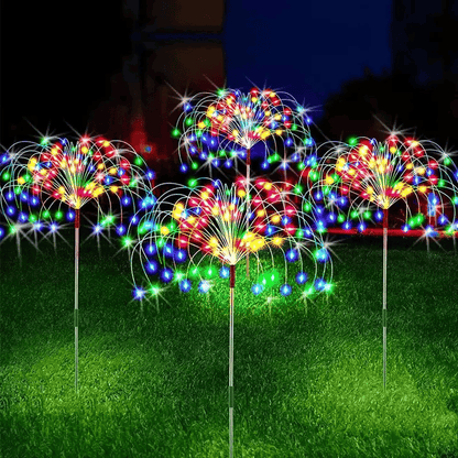 LumiSpark – Solarbetriebene Lichterkette in Feuerwerksform für magisches Leuchten im Freien