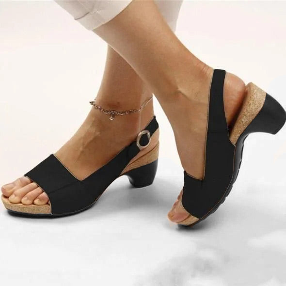 Rachel – Stylische Keilsandaletten mit klobigem Absatz und weicher Sohle