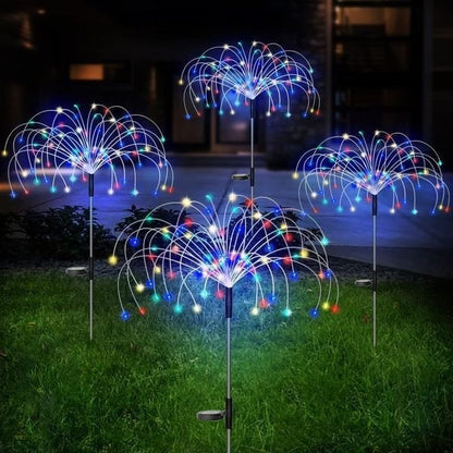 LumiSpark – Solarbetriebene Lichterkette in Feuerwerksform für magisches Leuchten im Freien